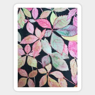 Autumn leaves watercolor painting Sticker